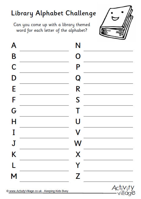 Library alphabet challenge