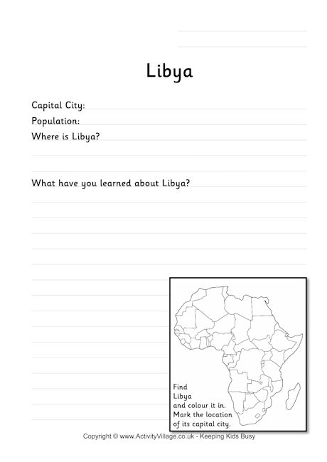 Libya worksheet