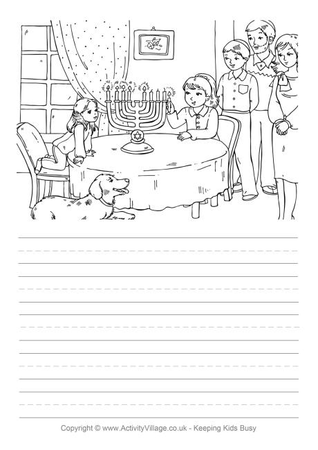 Lighting the menorah story paper