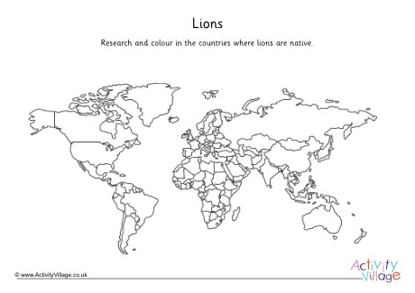 Lion Map Worksheet