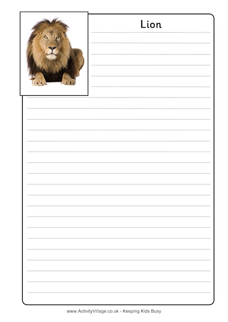 Lion Notebooking Page
