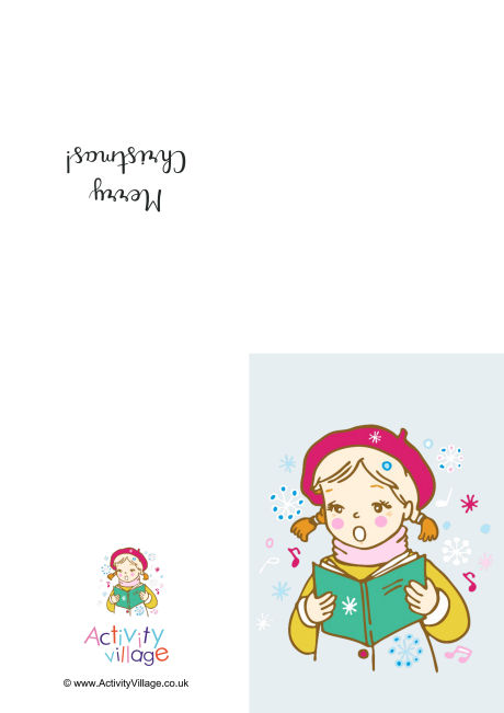 Little carol singer Christmas card Little carol singer Christmas card