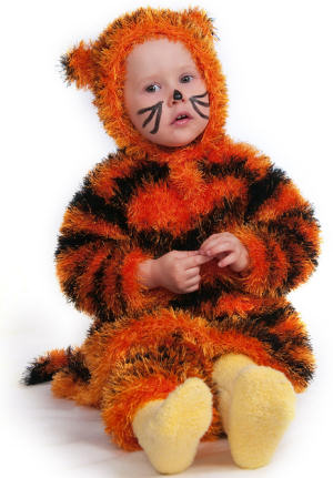 Little girl in tiger costume