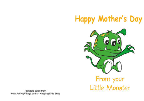 Little Monster Mothers Day card