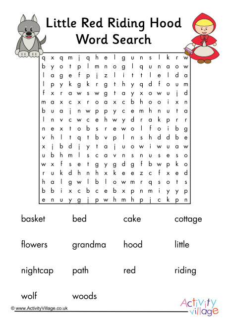 Little Red Riding Hood Word Search