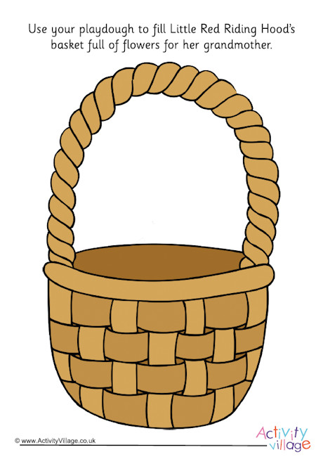 Little Red Riding Hood's basket playdough mat