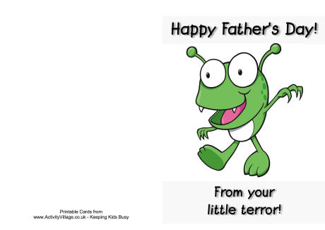 Little terror Father's Day card