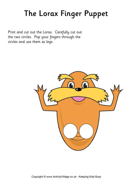 Lorax finger puppet