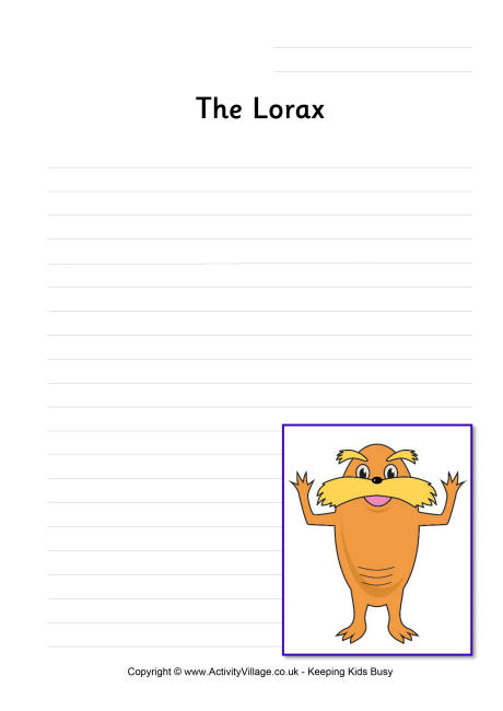 Lorax writing page 