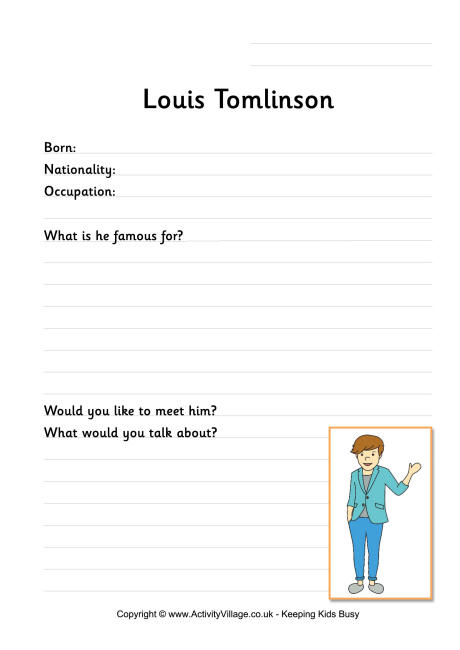 Louis Tomlinson worksheet
