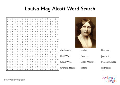 Louisa May Alcott Word Search