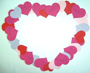 Love Wreath craft for Valentine's Day
