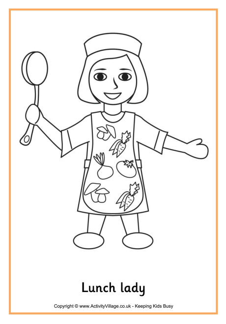 Lunch lady colouring page