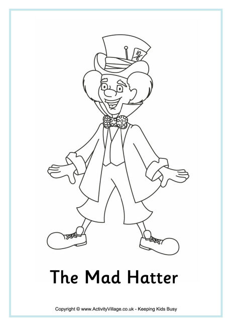Mad Hatter Coluring Page