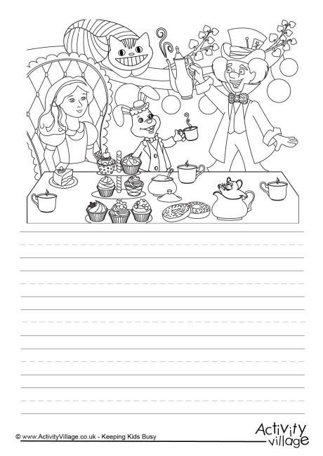 Mad Hatters Tea Party Story Paper Mad Hatters Tea Party Story Paper