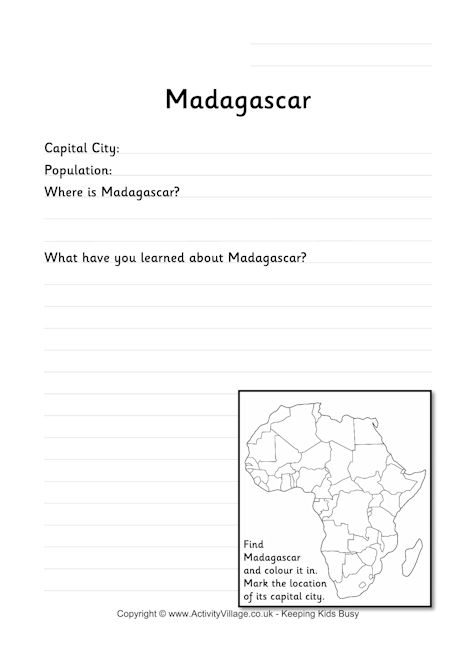 Madagascar worksheet