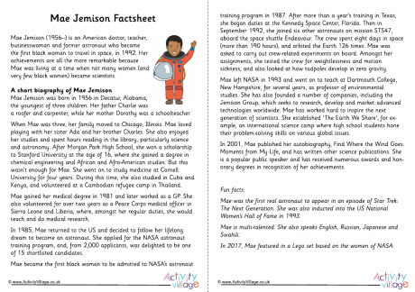 Mae Jemison Factsheet