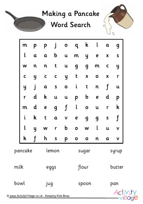 making-a-pancake-word-search