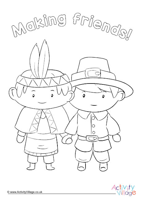Making Friends Thanksgiving Colouring Page 2