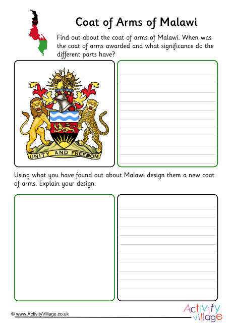 Malawi Coat Of Arms Worksheet
