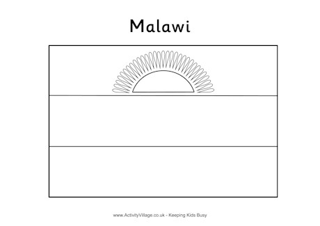 Malawi flag colouring page
