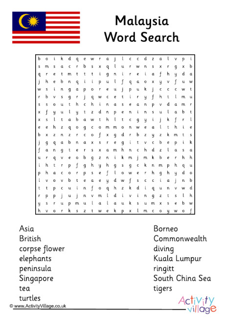 Malaysia Word Search