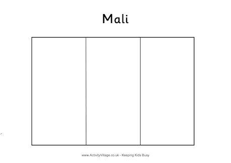 Mali Flag Colouring Page