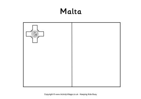 Malta flag colouring page