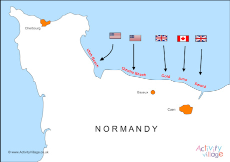 Map of D-Day landings Map of D-Day landings