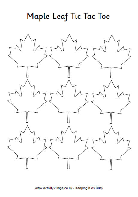 Maple leaf tic tac toe