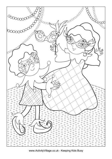 Mardi Gras colouring page