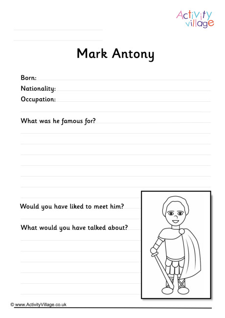 Mark Antony Worksheet