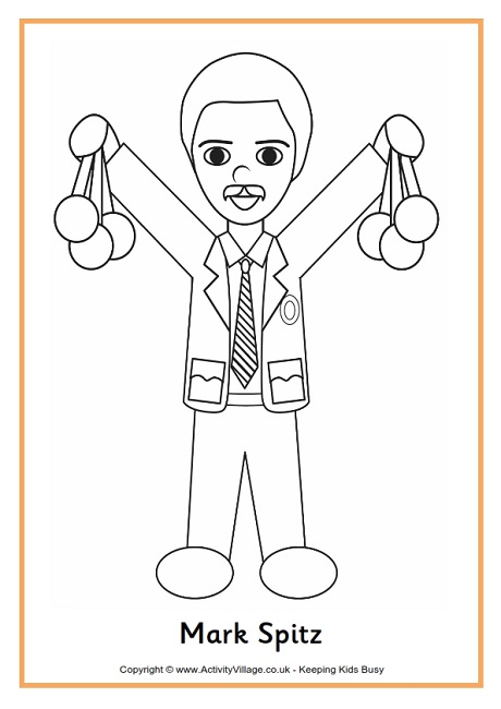 Mark Spitz colouring page