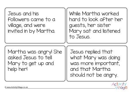 Martha And Mary Caption Cards Martha And Mary Caption Cards