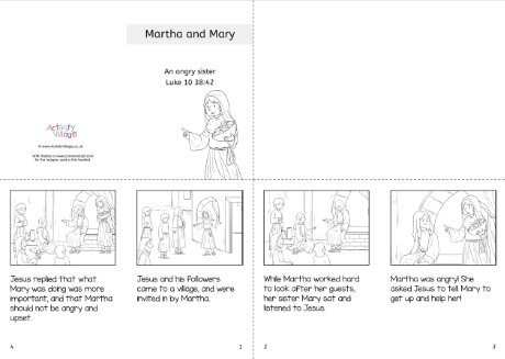 Martha And Mary Story Booklet