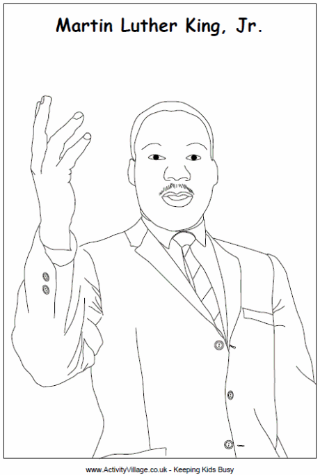 Martin Luther King colouring page