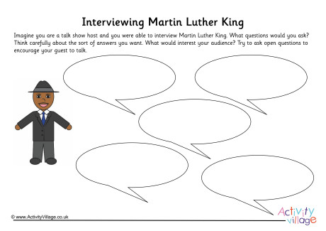 Martin Luther King Interview Worksheet Martin Luther King Interview Worksheet