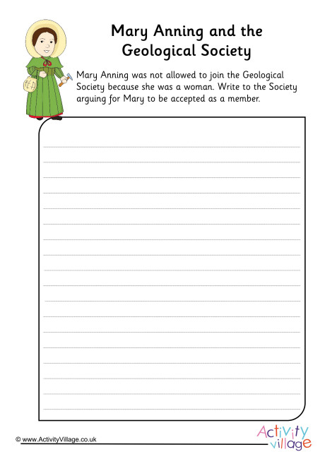 Mary Anning and the Geological Society Worksheet Mary Anning and the Geological Society Worksheet