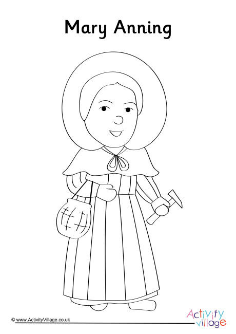 Mary Anning Colouring Page