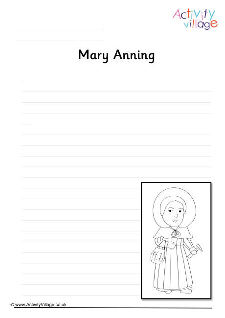 Mary Anning Writing Page
