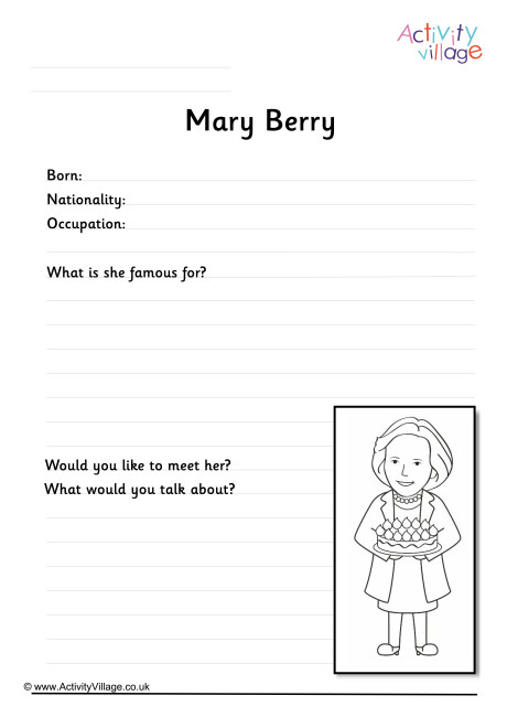 Mary Berry Worksheet
