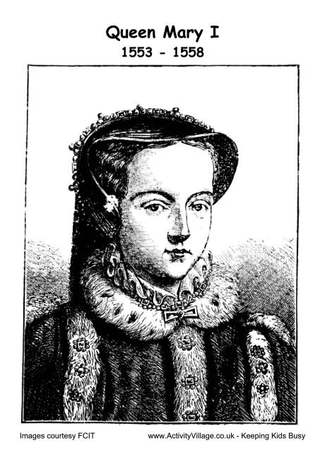 Mary I colouring page 2