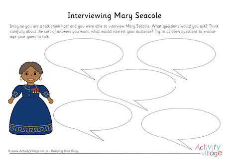 Mary Seacole Interview Worksheet Mary Seacole Interview Worksheet