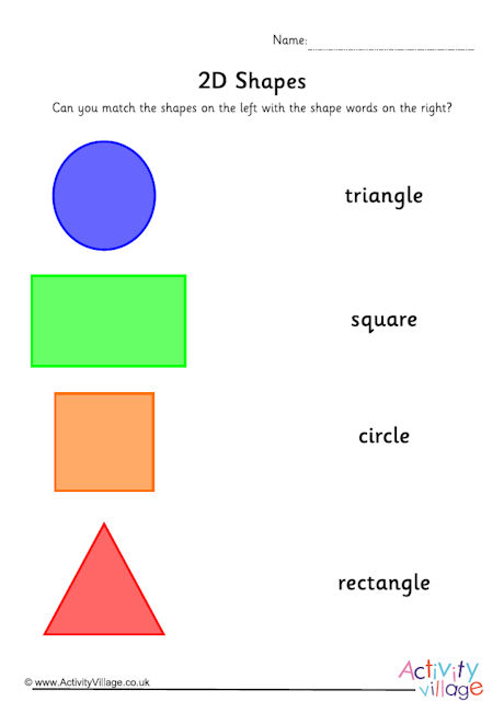 Match the shapes worksheet