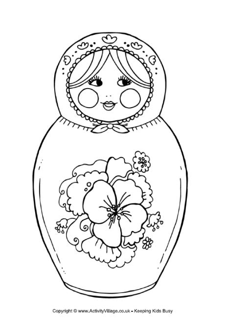 Russian Nesting Dolls Coloring Sheets 6