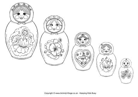 Matryoshka doll colouring page Matryoshka doll colouring page