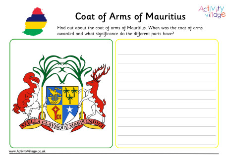 Mauritius Coat Of Arms Worksheet Mauritius Coat Of Arms Worksheet