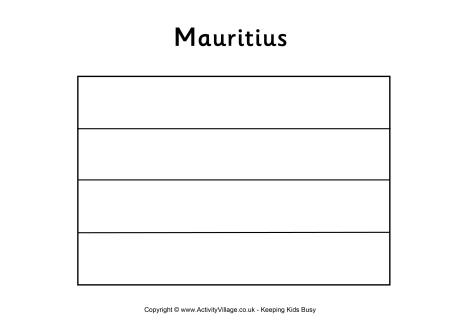 Mauritius flag colouring page