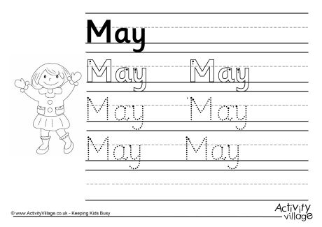 May handwriting worksheet