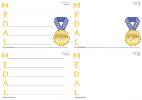 Medal Acrostic Poem Printable